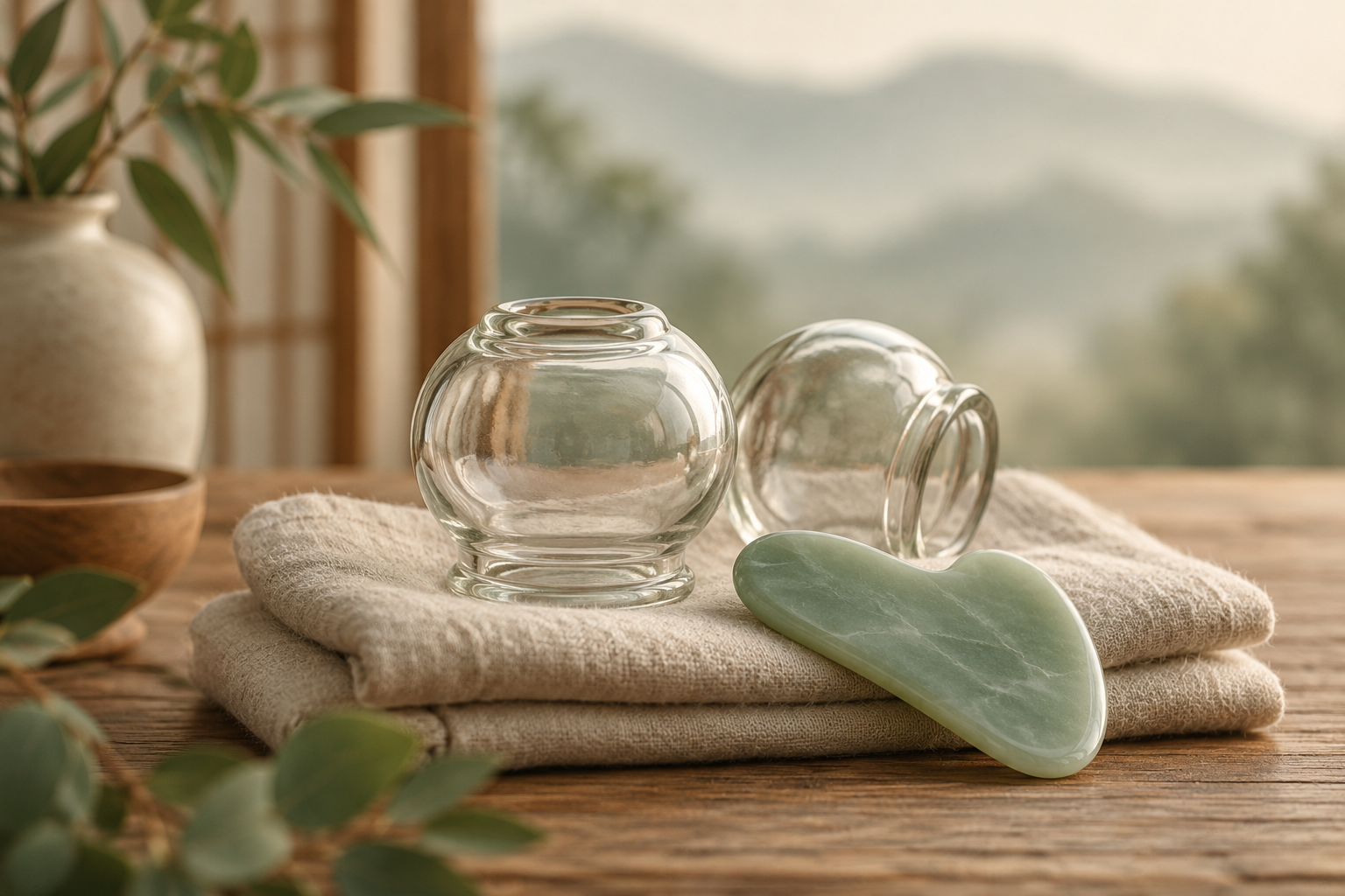 Cupping cups and gua sha tool